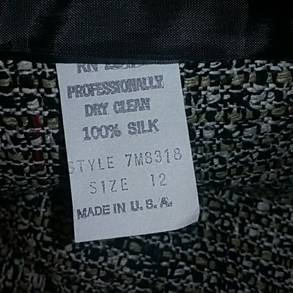 🍁Vintage Vinci Clothiers 100% Silk Blazer Size 12 - Picture 6 of 6